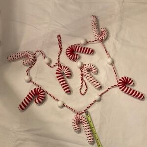 Set of 2 yarn candy cane garland